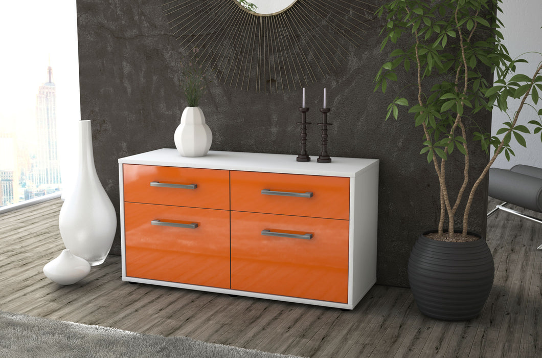 Lowboard stehend mit Griffen Alena, Orange Seite ( 92x49x35cm) - Stil.Zeit Möbel GmbH