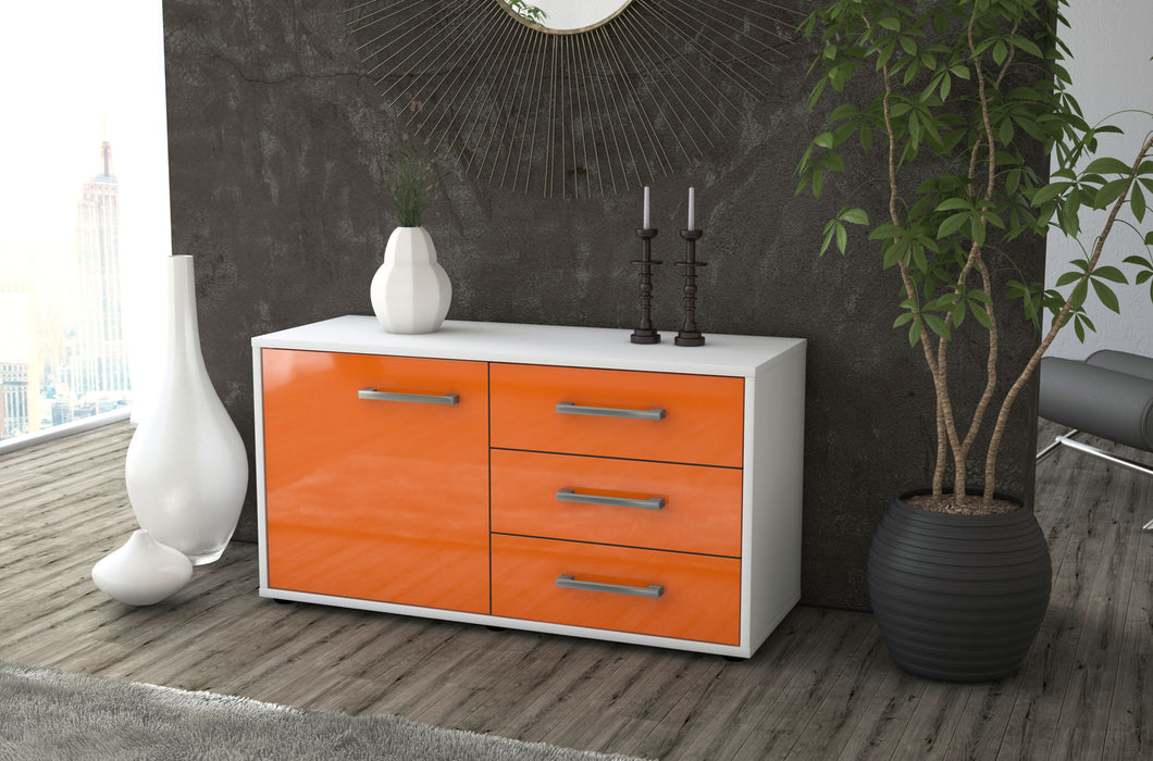 Lowboard stehend mit Griffen Alessandra, Orange Seite ( 92x49x35cm) - Stil.Zeit Möbel GmbH