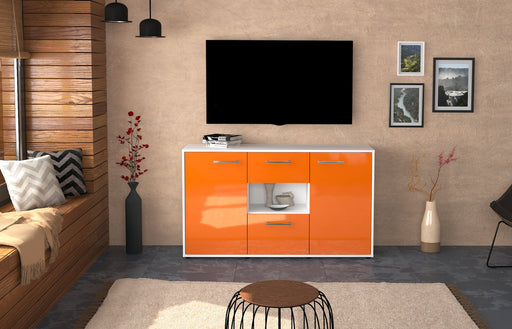 Sideboard Denise, Orange Front ( 136x79x35cm) - Stil.Zeit Möbel GmbH
