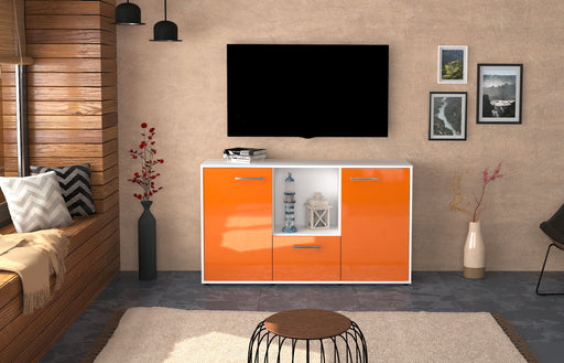 Sideboard Dhonna, Orange Front ( 136x79x35cm) - Stil.Zeit Möbel GmbH