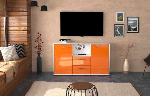 Sideboard Donika, Orange Front ( 136x79x35cm) - Stil.Zeit Möbel GmbH