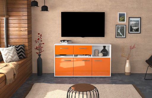 Sideboard Dorotea, Orange Front ( 136x79x35cm) - Stil.Zeit Möbel GmbH