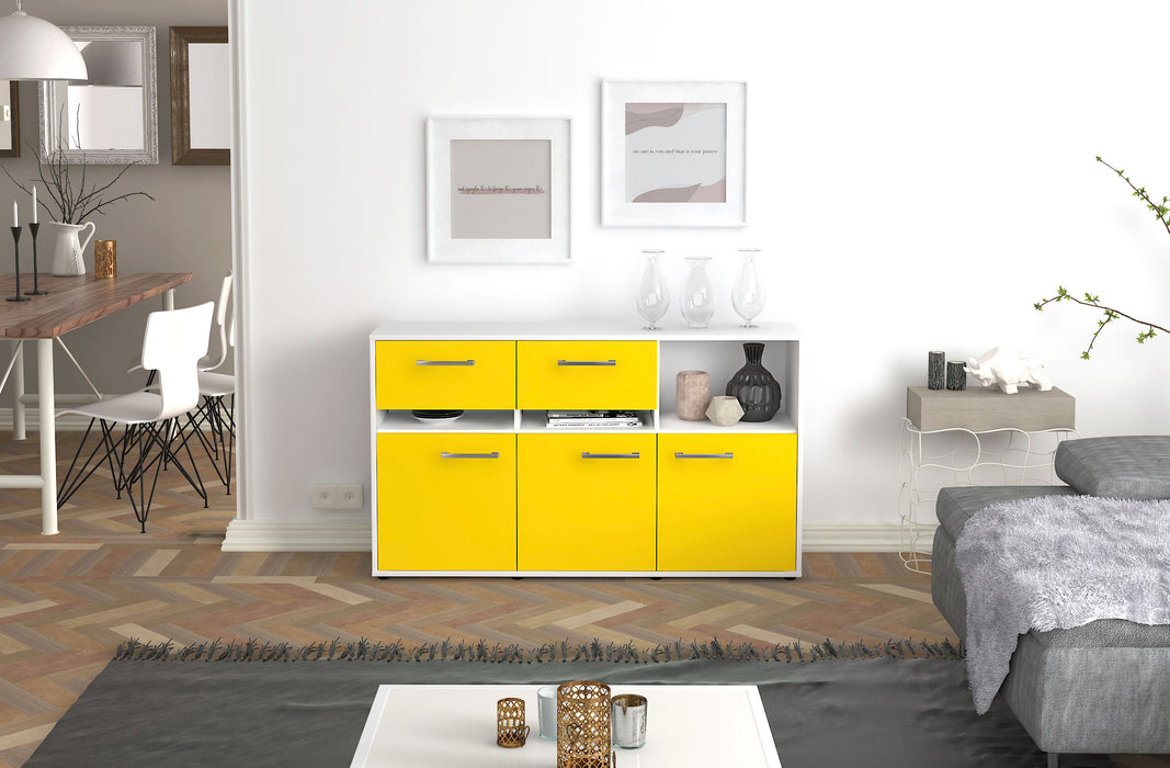 Sideboard Dorotea, Gelb Front ( 136x79x35cm) - Stil.Zeit Möbel GmbH