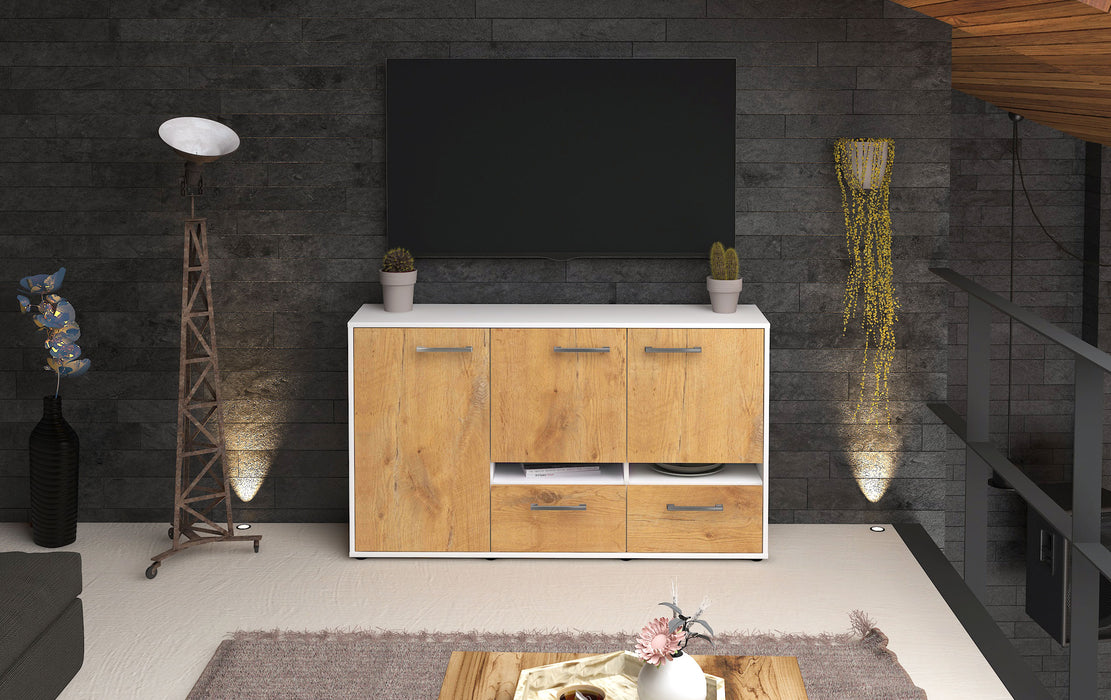 Sideboard Ebe, Eiche Front ( 136x79x35cm) - Stil.Zeit Möbel GmbH