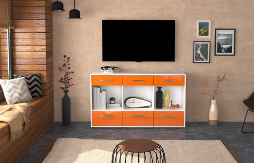 Sideboard Efisia, Orange Front ( 136x79x35cm) - Stil.Zeit Möbel GmbH