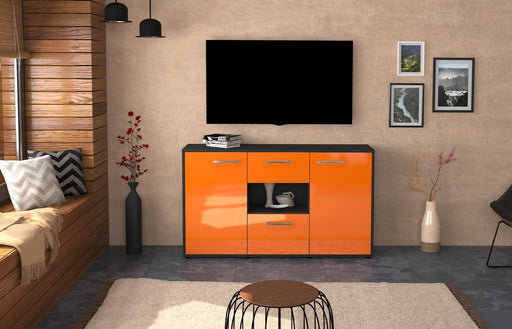 Sideboard Denise, Orange Front (136x79x35cm) - Stil.Zeit Möbel GmbH