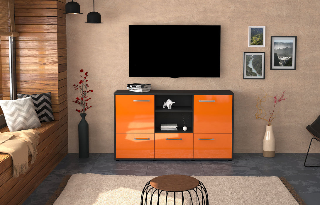 Sideboard Diellza, Orange Front (136x79x35cm) - Stil.Zeit Möbel GmbH