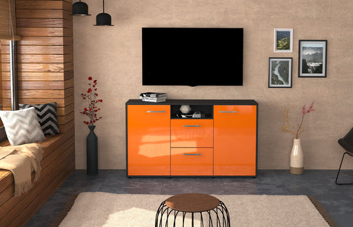 Sideboard Dimphi, Orange Front (136x79x35cm) - Stil.Zeit Möbel GmbH