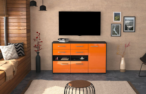 Sideboard Domi, Orange Front (136x79x35cm) - Stil.Zeit Möbel GmbH