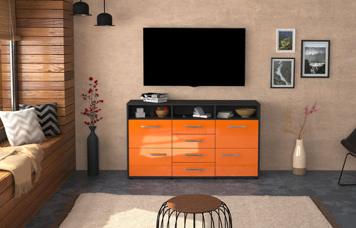 Sideboard Donabella, Orange Front (136x79x35cm) - Stil.Zeit Möbel GmbH