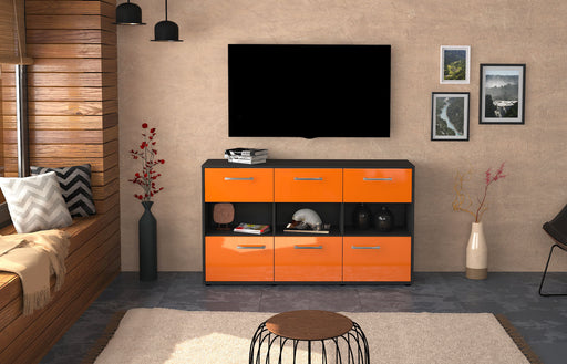 Sideboard Dorett, Orange Front (136x79x35cm) - Stil.Zeit Möbel GmbH