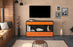 Sideboard Efisia, Orange Front (136x79x35cm) - Stil.Zeit Möbel GmbH