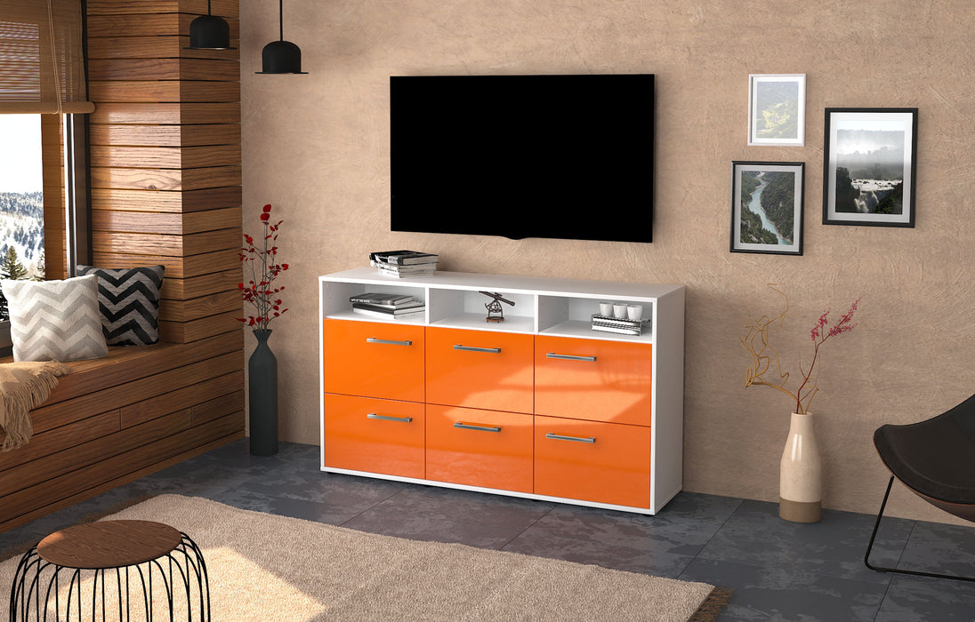 Sideboard Dilara, Orange Seite ( 136x79x35cm) - Stil.Zeit Möbel GmbH