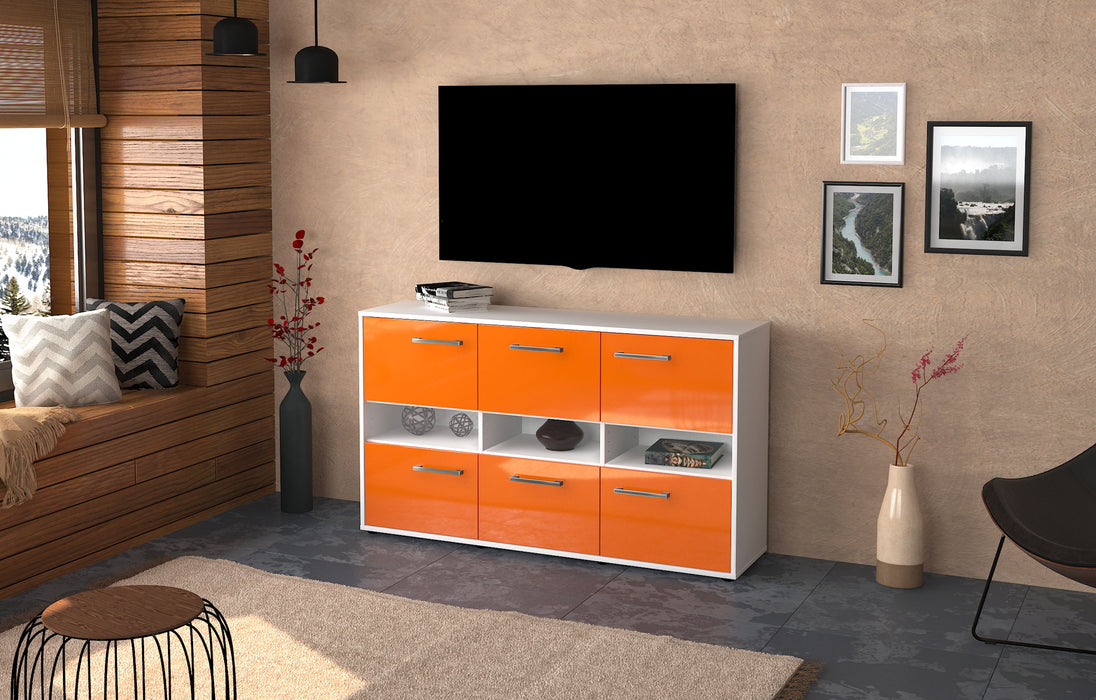 Sideboard Diletta, Orange Seite ( 136x79x35cm) - Stil.Zeit Möbel GmbH