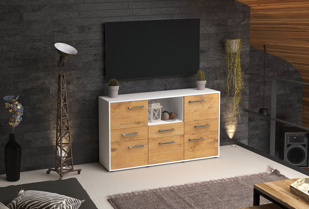 Sideboard Dominika, Eiche Seite ( 136x79x35cm) - Stil.Zeit Möbel GmbH