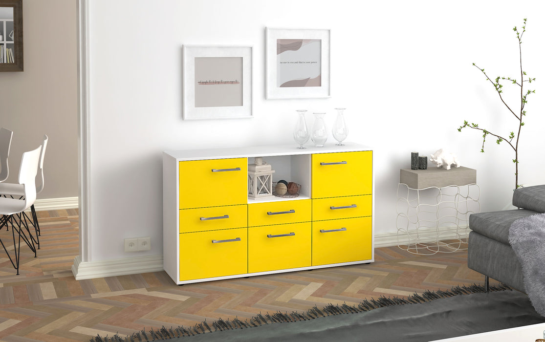 Sideboard Dominika, Gelb Seite ( 136x79x35cm) - Stil.Zeit Möbel GmbH