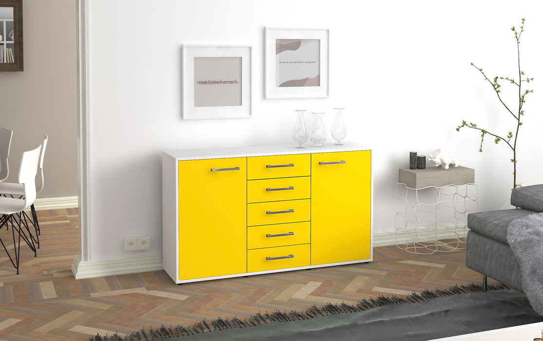 Sideboard Dorelly, Gelb Seite ( 136x79x35cm) - Stil.Zeit Möbel GmbH