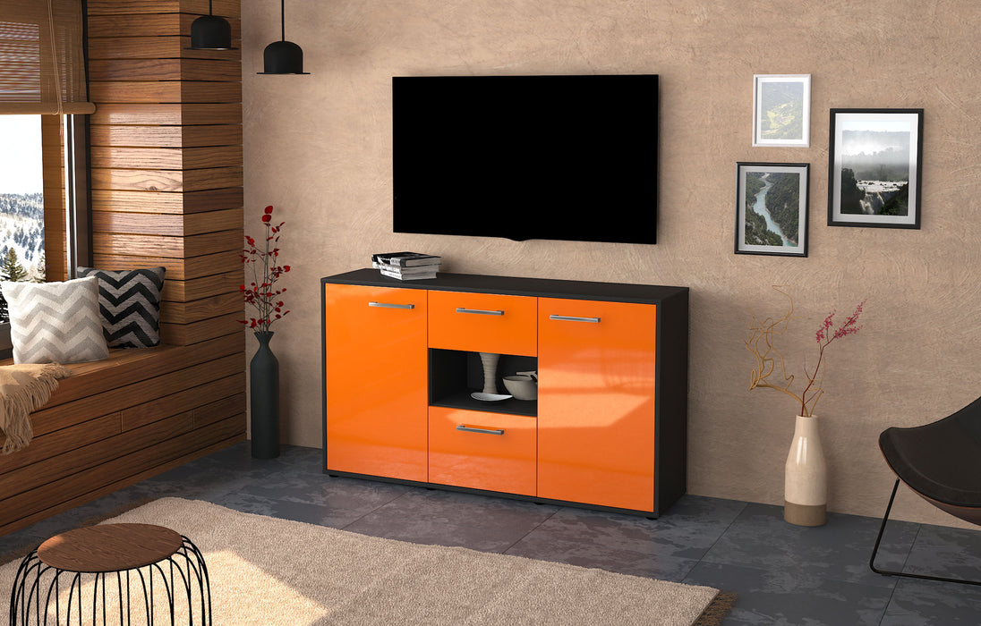 Sideboard Denise, Orange Seite (136x79x35cm) - Stil.Zeit Möbel GmbH