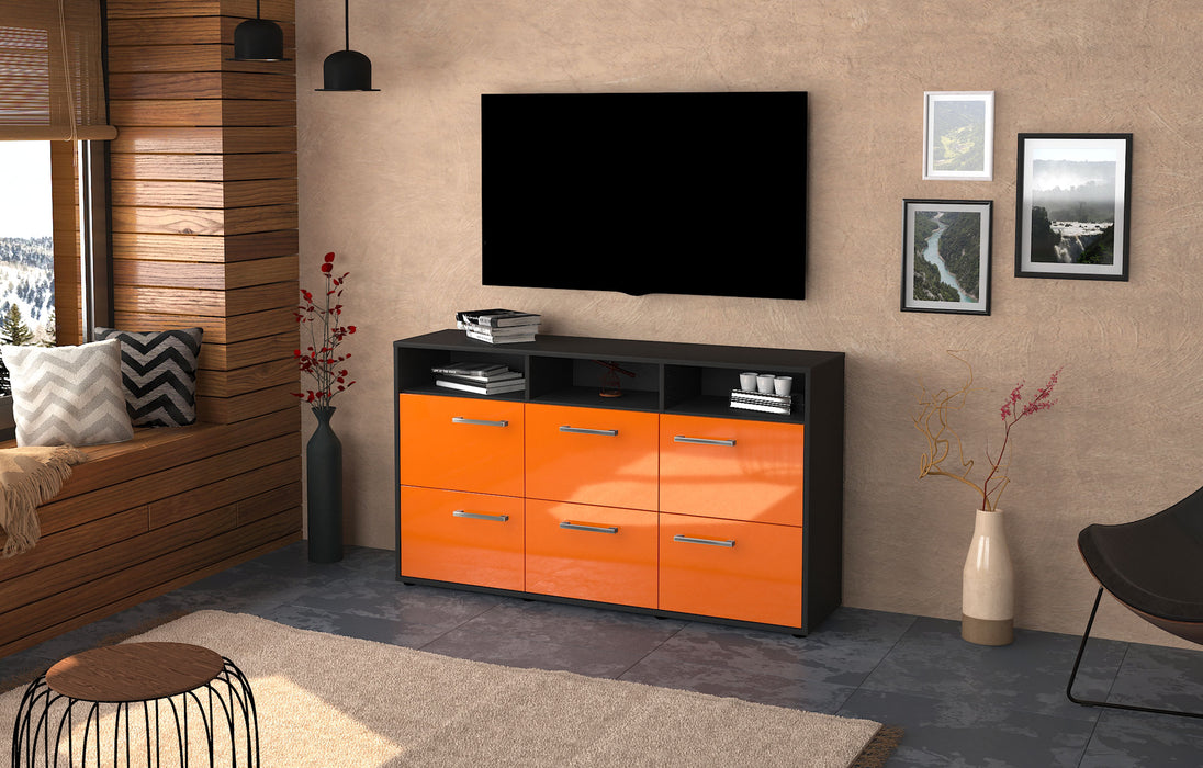 Sideboard Dilara, Orange Seite (136x79x35cm) - Stil.Zeit Möbel GmbH