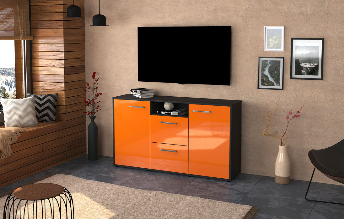 Sideboard Dimphi, Orange Seite (136x79x35cm) - Stil.Zeit Möbel GmbH