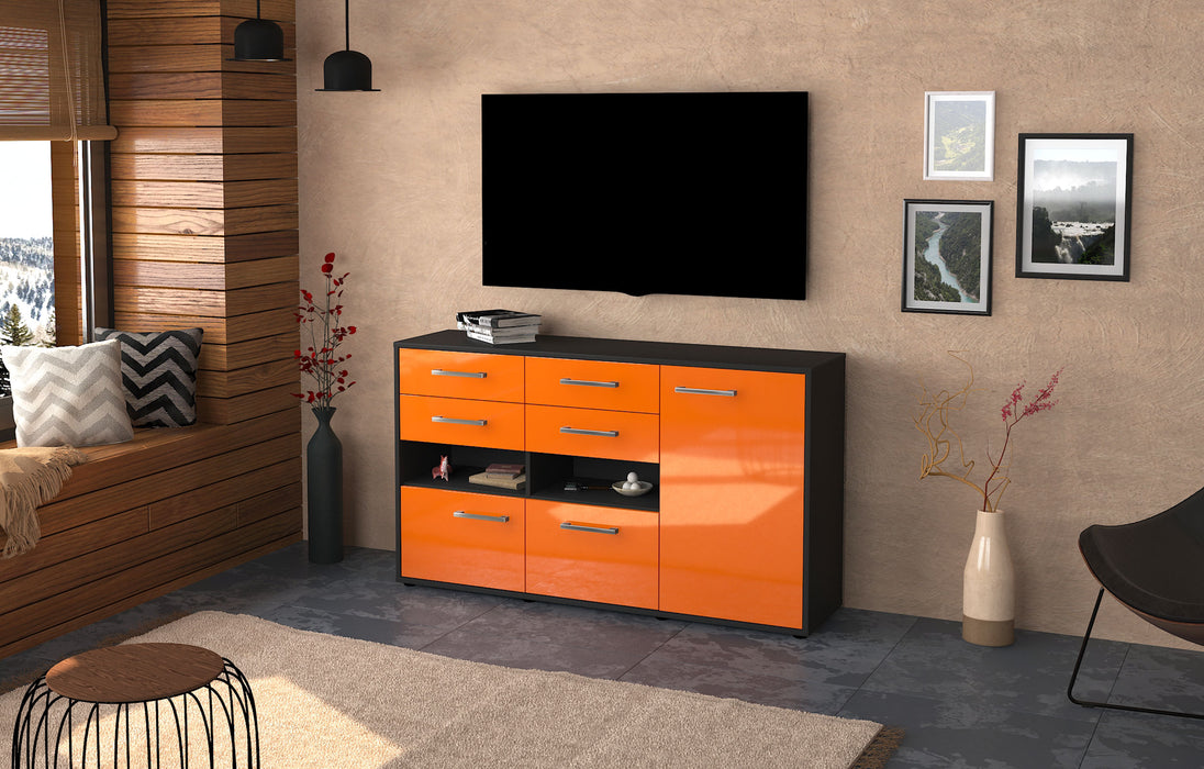 Sideboard Domi, Orange Seite (136x79x35cm) - Stil.Zeit Möbel GmbH