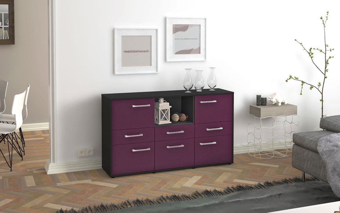 Sideboard Dominika, Lila Seite (136x79x35cm) - Stil.Zeit Möbel GmbH