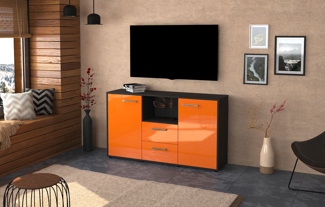 Sideboard Donika, Orange Seite (136x79x35cm) - Stil.Zeit Möbel GmbH