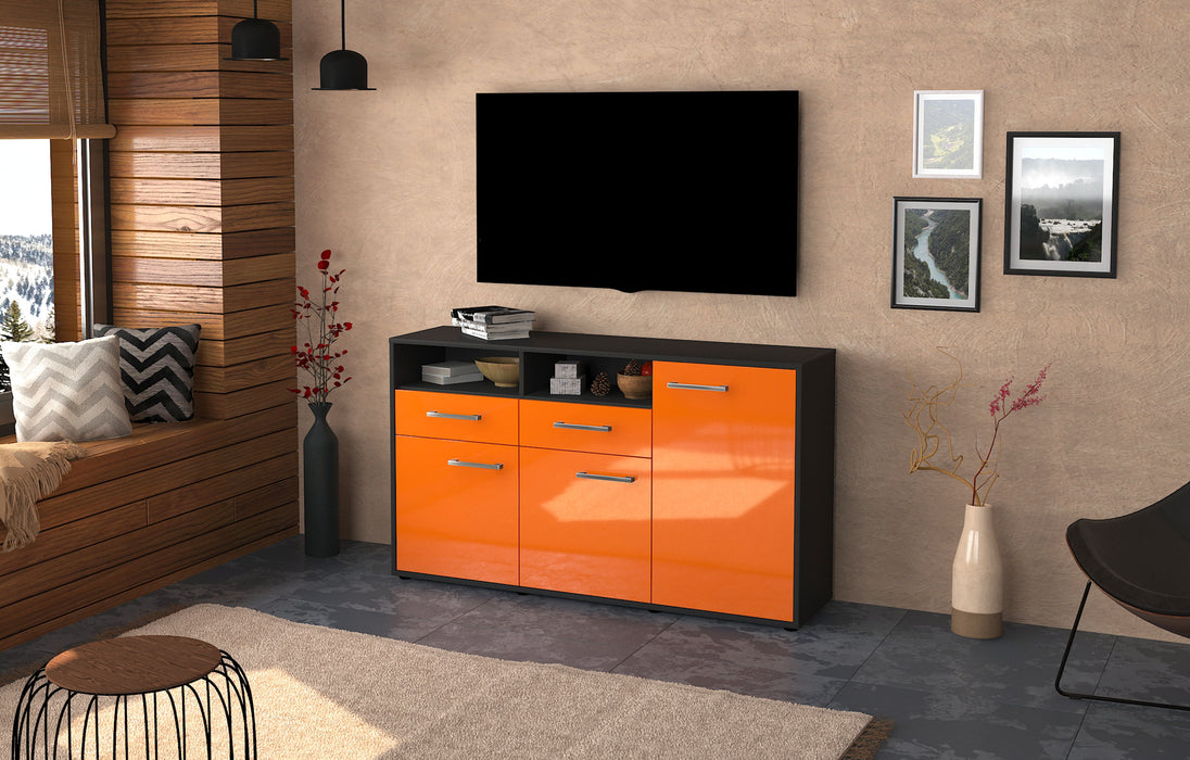 Sideboard Editta, Orange Seite (136x79x35cm) - Stil.Zeit Möbel GmbH