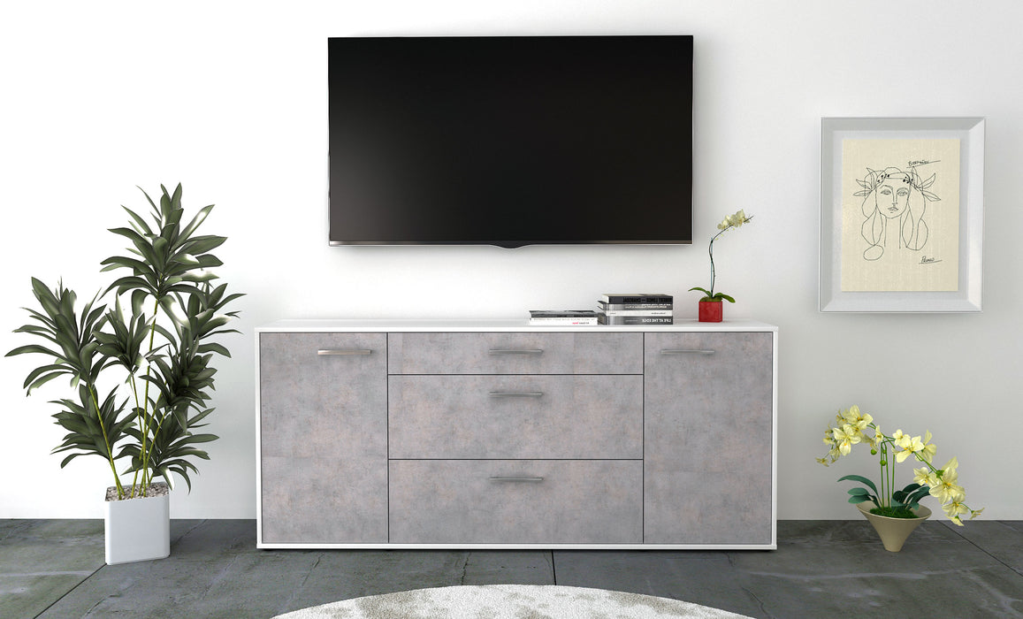 Sideboard Eleonora, Beton Front (180x79x35cm) - Stil.Zeit Möbel GmbH