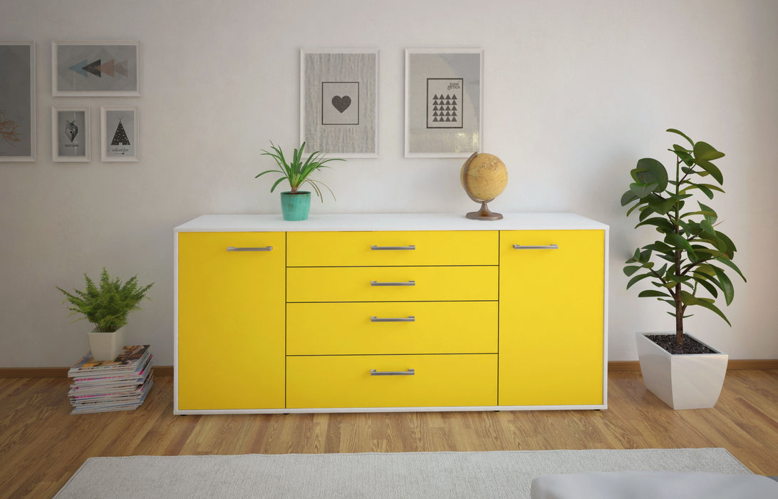 Sideboard Elettra, Gelb Front (180x79x35cm) - Stil.Zeit Möbel GmbH