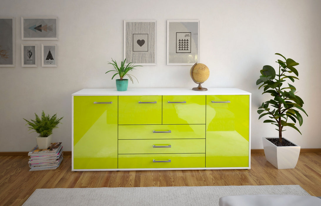 Sideboard Eliana, Gruen Front (180x79x35cm) - Stil.Zeit Möbel GmbH