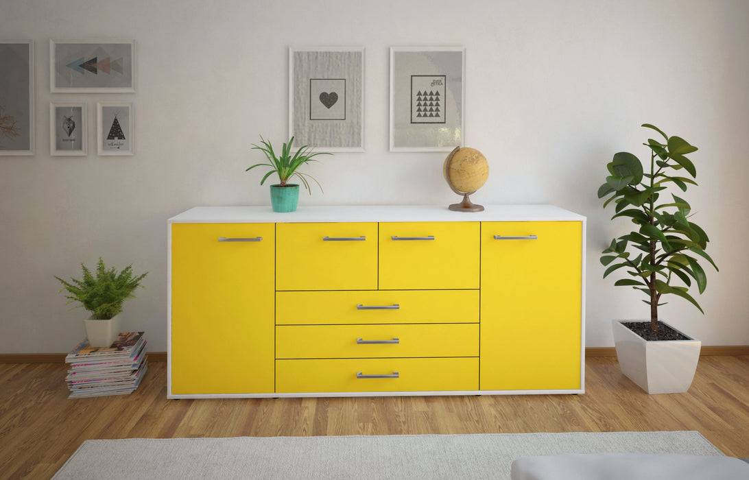 Sideboard Eliana, Gelb Front (180x79x35cm) - Stil.Zeit Möbel GmbH