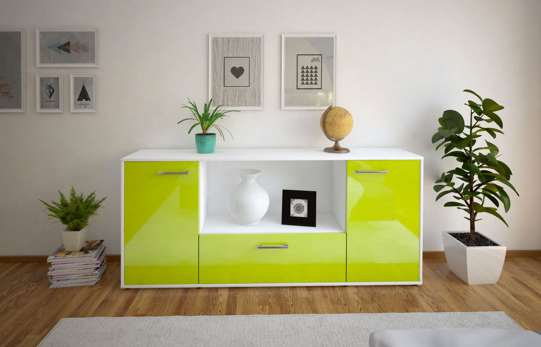 Sideboard Ella, Gruen Front (180x79x35cm) - Stil.Zeit Möbel GmbH