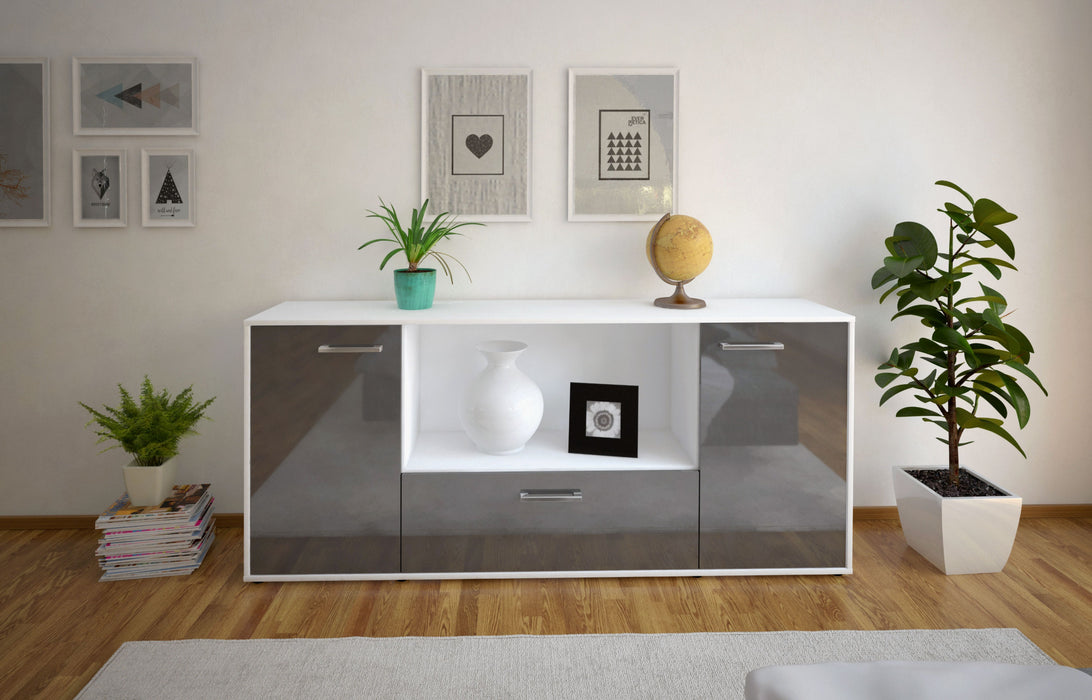 Sideboard Ella, Grau Front (180x79x35cm) - Stil.Zeit Möbel GmbH