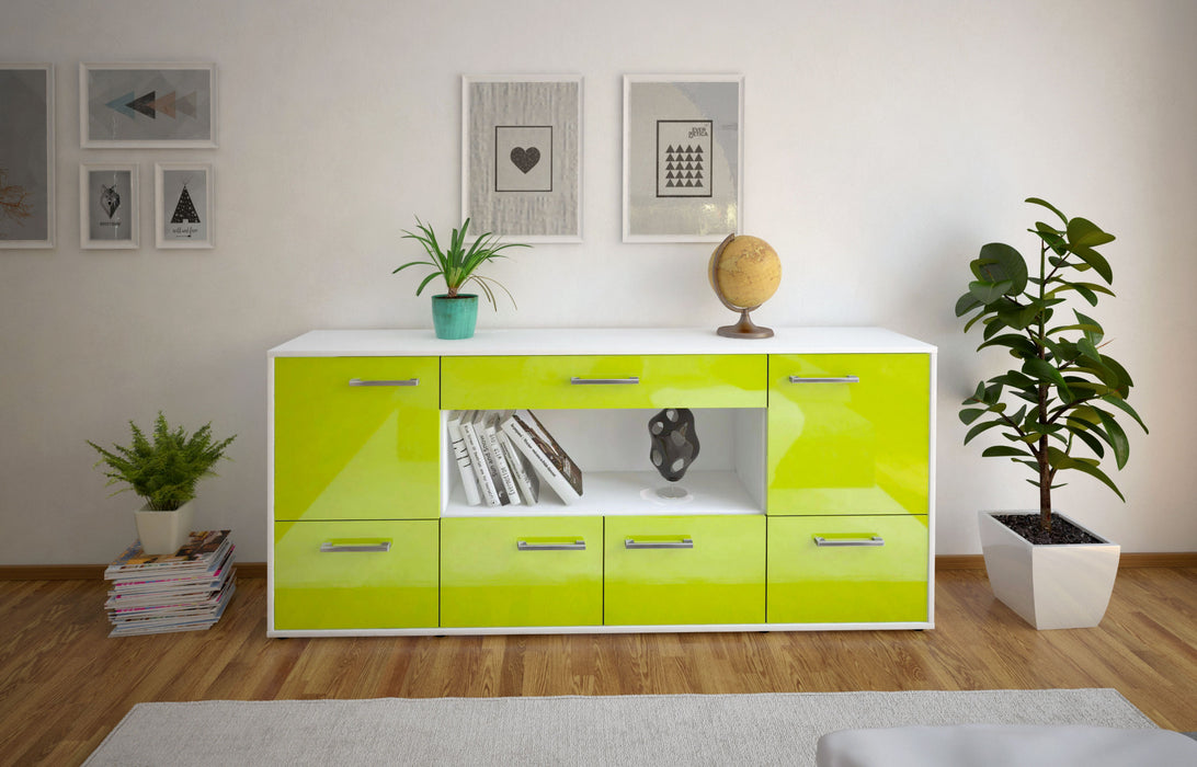 Sideboard ELSA, Gruen Front (180x79x35cm) - Stil.Zeit Möbel GmbH