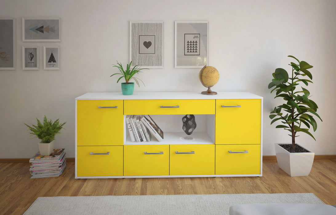 Sideboard ELSA, Gelb Front (180x79x35cm) - Stil.Zeit Möbel GmbH