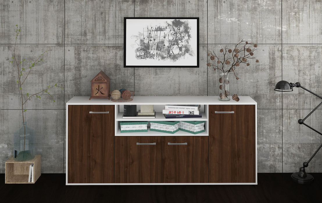 Sideboard Elsita, Walnuss Front (180x79x35cm) - Stil.Zeit Möbel GmbH