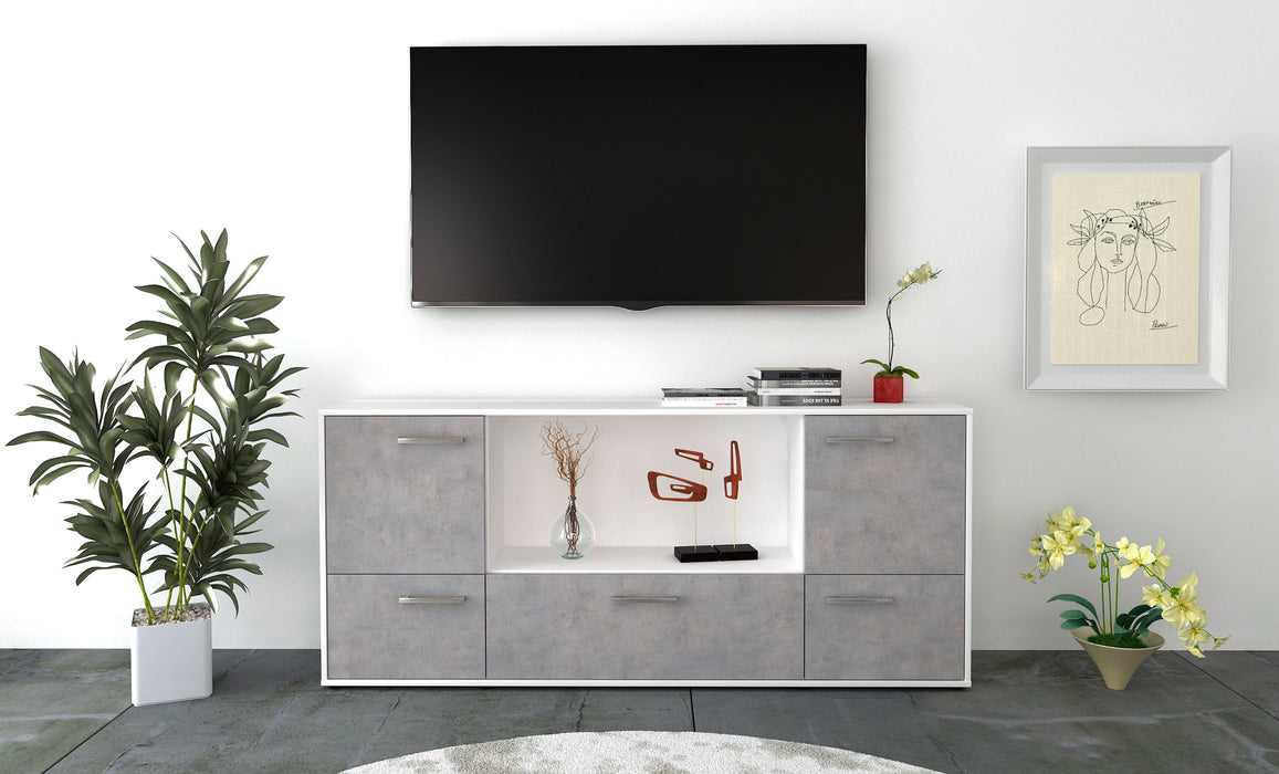 Sideboard Elvezia, Beton Front (180x79x35cm) - Stil.Zeit Möbel GmbH