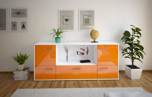 Sideboard Elvezia, Orange Front (180x79x35cm) - Stil.Zeit Möbel GmbH