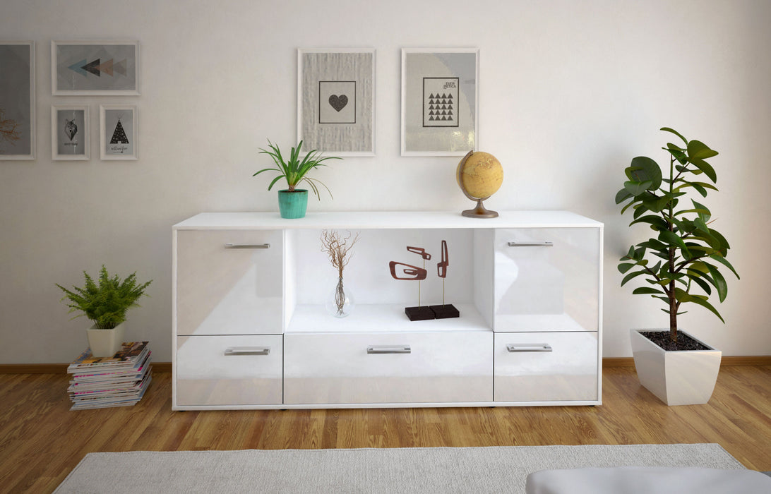 Sideboard Elvezia, Weiß Front (180x79x35cm) - Stil.Zeit Möbel GmbH