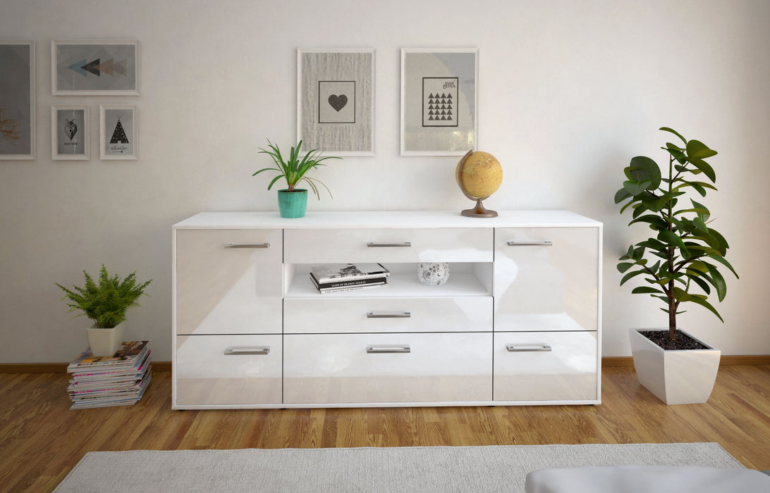 Sideboard Elvira, Weiß Front (180x79x35cm) - Stil.Zeit Möbel GmbH