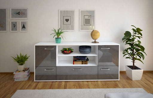 Sideboard Emanuela, Grau Front (180x79x35cm) - Stil.Zeit Möbel GmbH