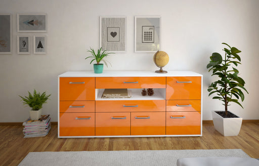Sideboard Emerelda, Orange Front (180x79x35cm) - Stil.Zeit Möbel GmbH