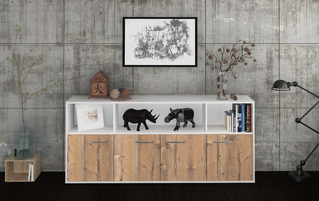 Sideboard Enrica, Pinie Front (180x79x35cm) - Stil.Zeit Möbel GmbH