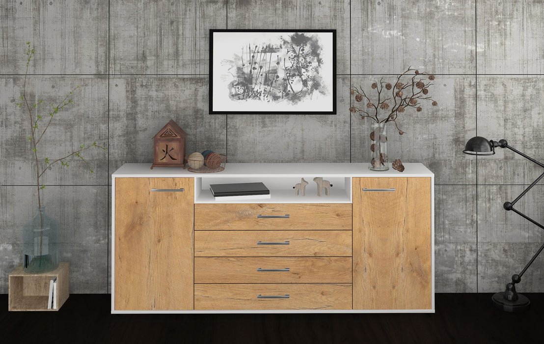 Sideboard Enzo, Eiche Front (180x79x35cm) - Stil.Zeit Möbel GmbH