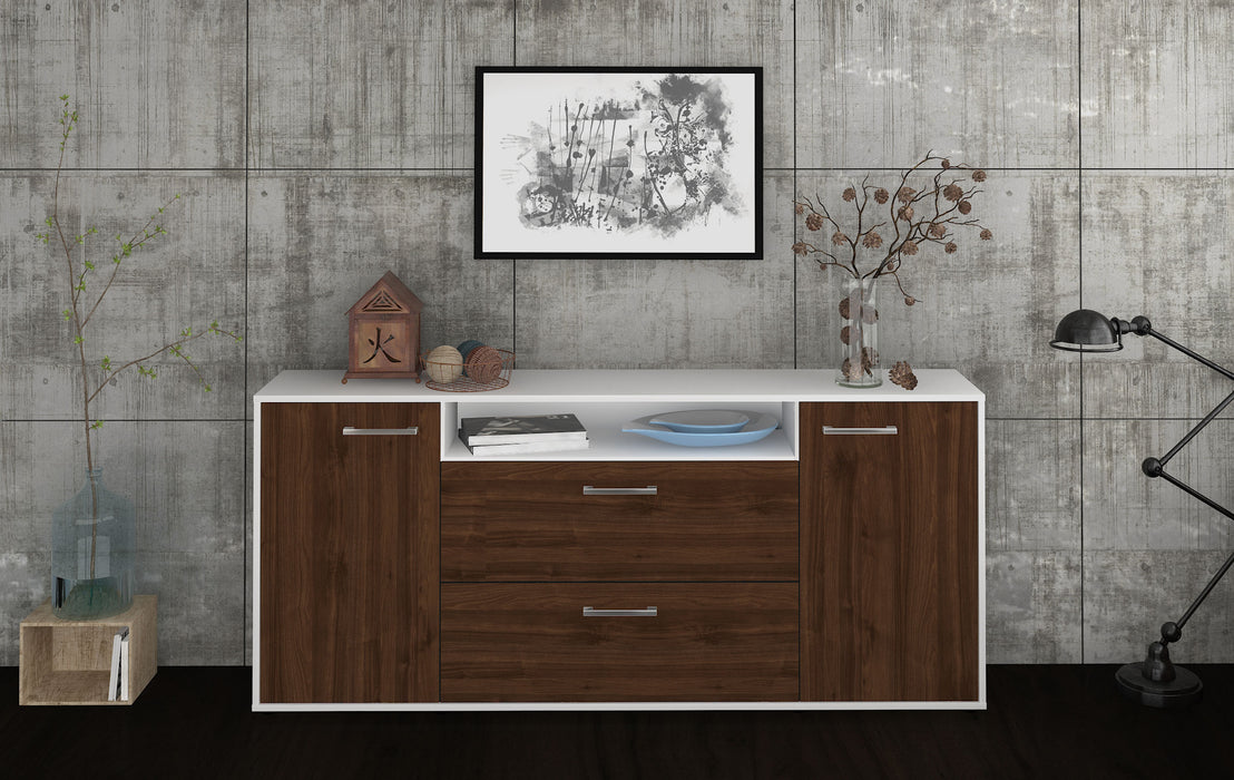 Sideboard Erina, Walnuss Front (180x79x35cm) - Stil.Zeit Möbel GmbH