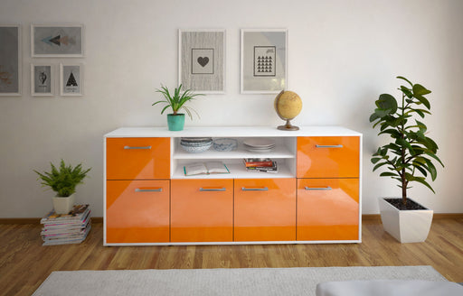 Sideboard Ermelina, Orange Front (180x79x35cm) - Stil.Zeit Möbel GmbH