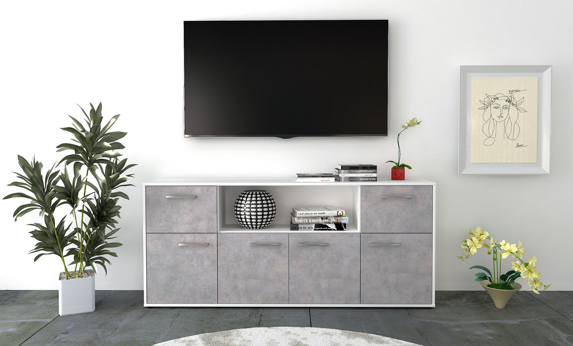 Sideboard Ermentrude, Beton Front (180x79x35cm) - Stil.Zeit Möbel GmbH