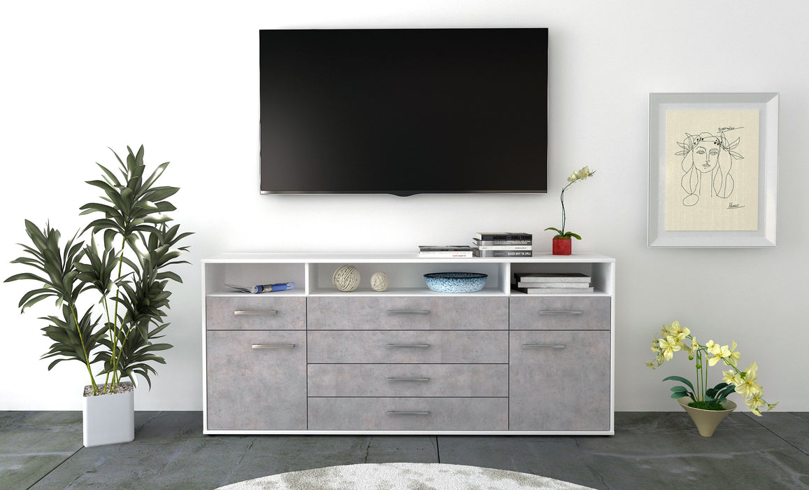 Sideboard Evelina, Beton Front (180x79x35cm) - Stil.Zeit Möbel GmbH