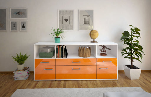 Sideboard Evelina, Orange Front (180x79x35cm) - Stil.Zeit Möbel GmbH